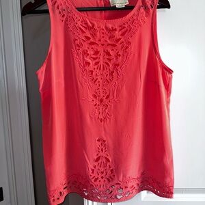 Cynthia Rowley Coral Cutout Tank Top